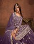 chic viola purple faux georgette designer party wear salwar suit with viola purple faux georgette df-174-7402 Back View